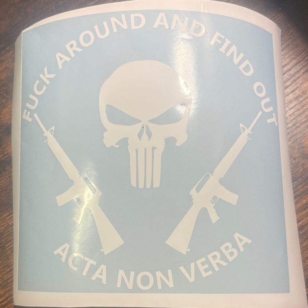 White Skull Design Sticker